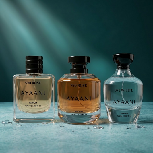 AYAANI Signature Trio – Pack of 3 590 Rosé, 750 Rosé & 375 White Luxury Parfum Gift Set for Men & Women | 3 x 100ml