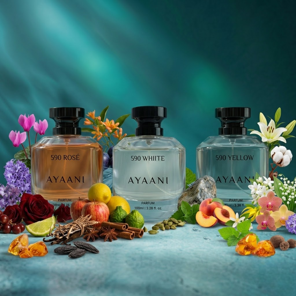 AYAANI 750 Discovery Trio – Pack of 3 Yellow, White & Rosé Luxury Parfum Gift Set for Men & Women | 3 x 100ml