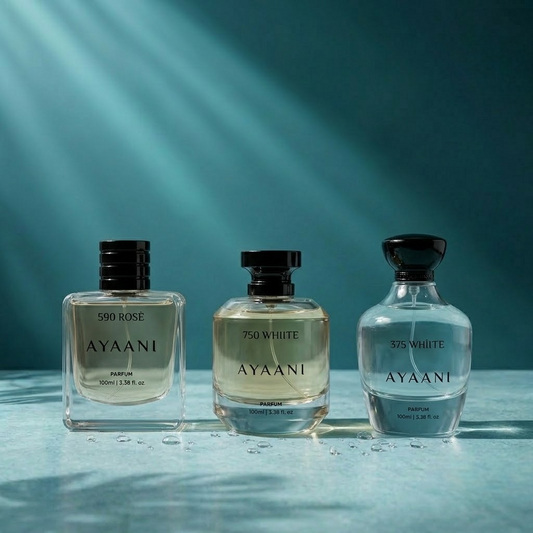 AYAANI Signature Trio – Pack of 3 750 White, 375 White & 590 Rosé Luxury Parfum Gift Set for Men & Women | 3 x 100ml