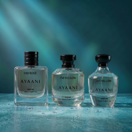 AYAANI Signature Trio – Pack of 3 750 Yellow, 375 Yellow & 590 Rosé Luxury Parfum Gift Set for Men & Women | 3 x 100ml