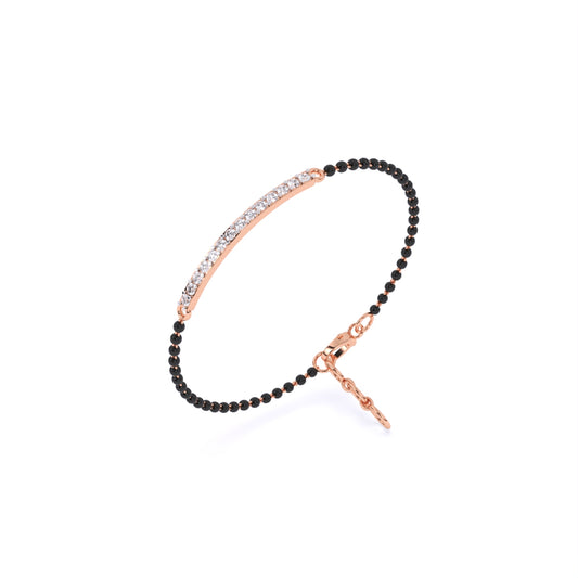 Round Diamond Bar Mangalsutra Bracelet