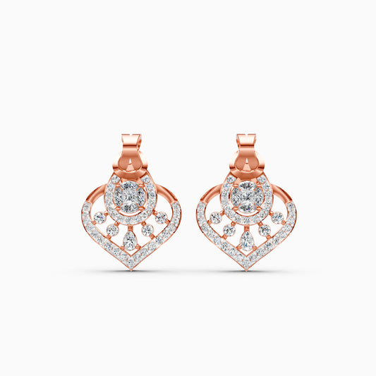 Heart-Shaped Illusion Cluster Diamond Earrings