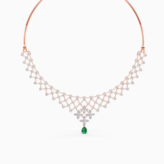 Diamond Lattice Pear Drop Necklace