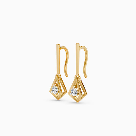 Geometric Diamond Drop Earrings