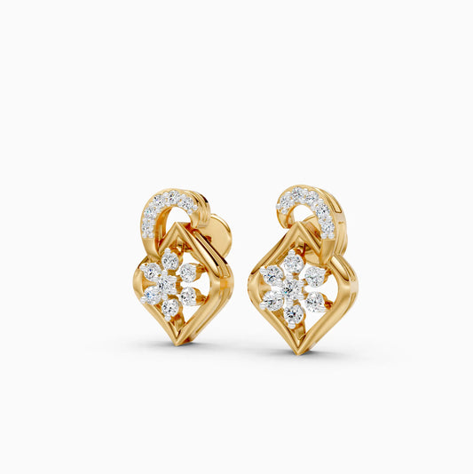Kite Frame Floral Cluster Stud Earrings