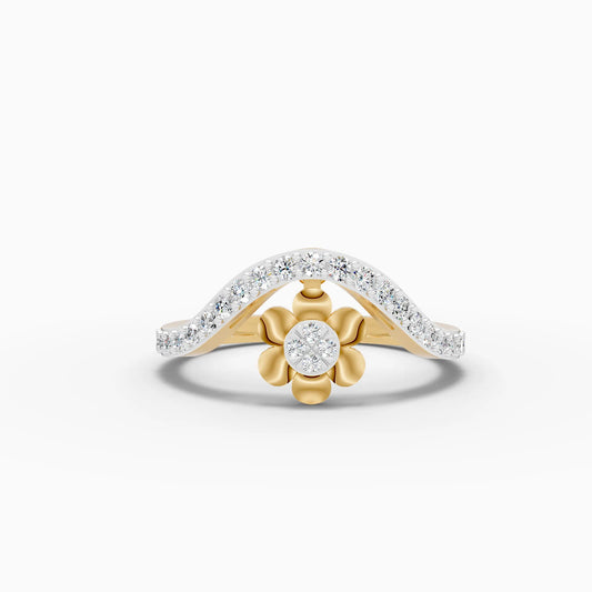 Floral Centre Pavé Arch Ring