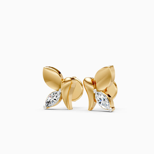 Butterfly Wing Marquise Stud Earrings