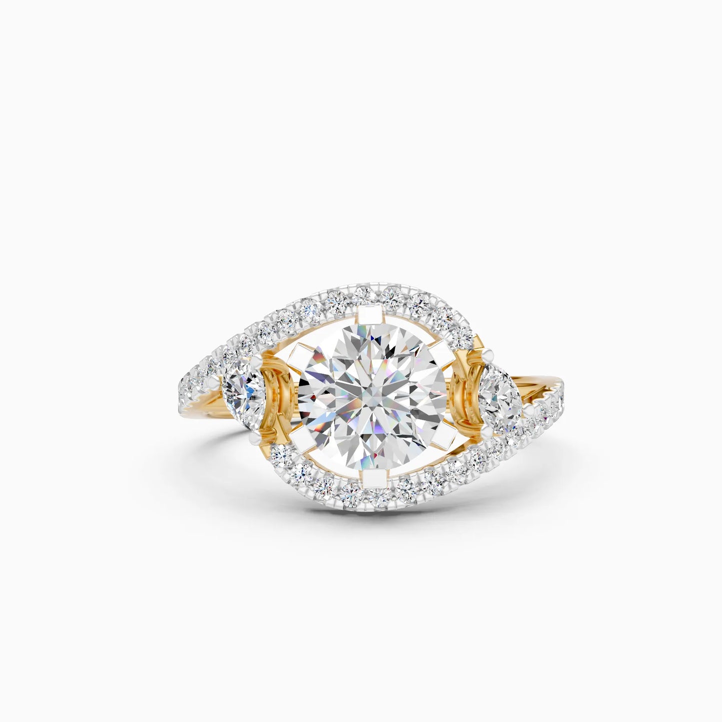 Round Diamond Swirl Ring