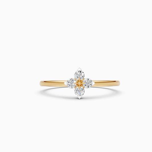 Floral Cluster Accent Ring with Round Diamond Petals