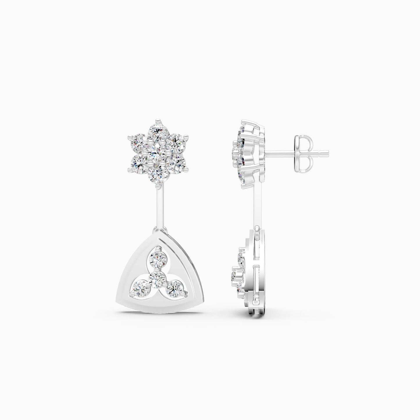 Floral Trillion Diamond Drops