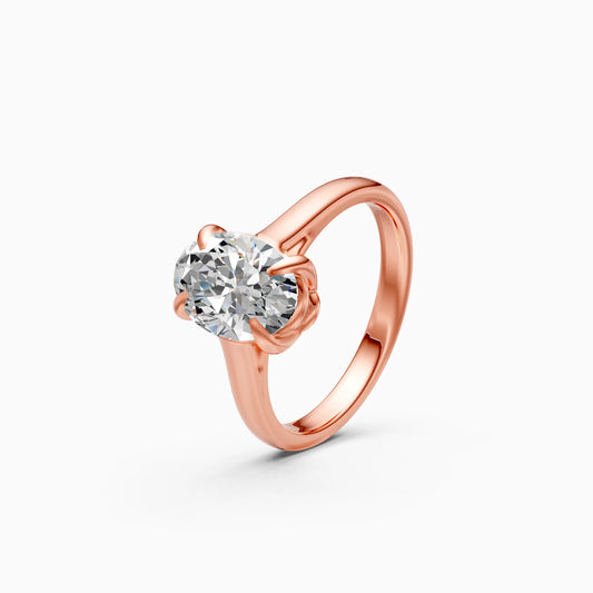 Oval Solitaire Bypass Ring