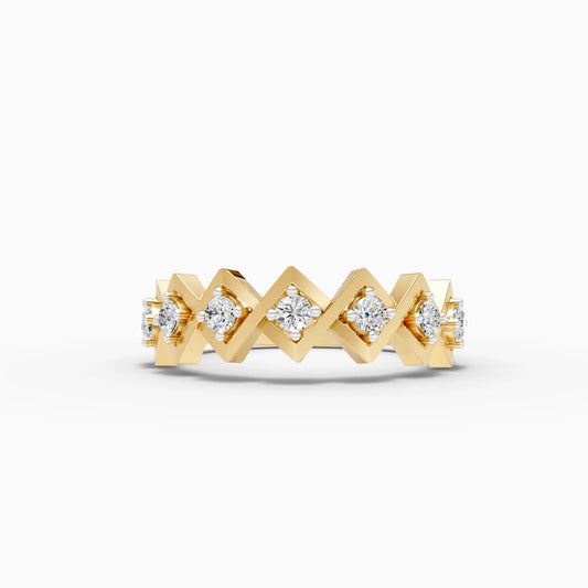Geometric Zigzag Diamond Station Band
