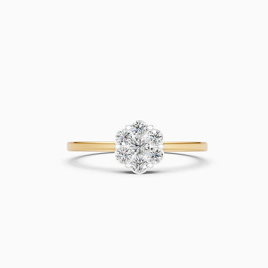 Diamond Cluster Floral Ring