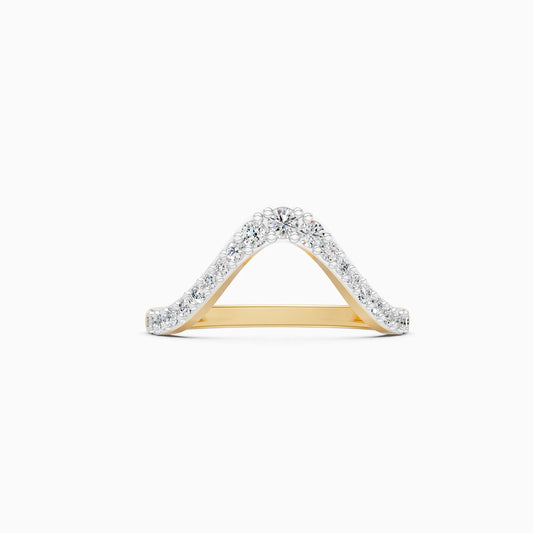 Round Diamond Wishbone Ring