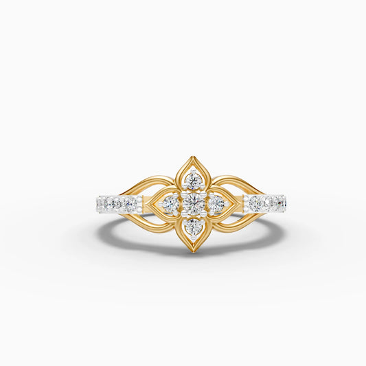 Four-Point Star Fleur Diamond Ring