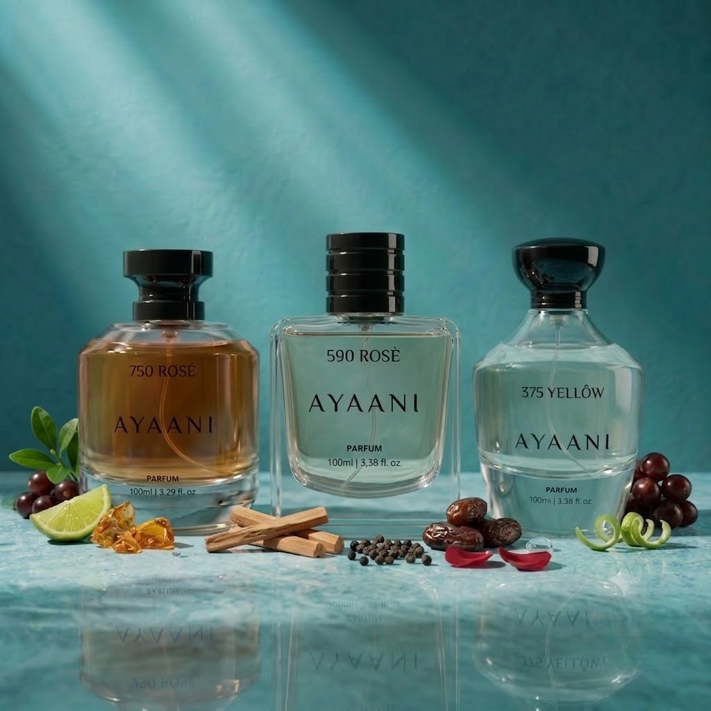 AYAANI Signature Trio – Pack of 3 750 Rosé, 590 Rosé & 375 Yellow Luxury Parfum Gift Set for Men & Women | 3 x 100ml
