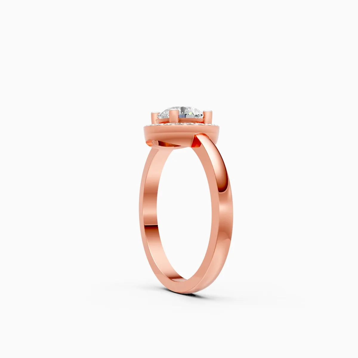 Round Halo Solitaire Engagement Ring