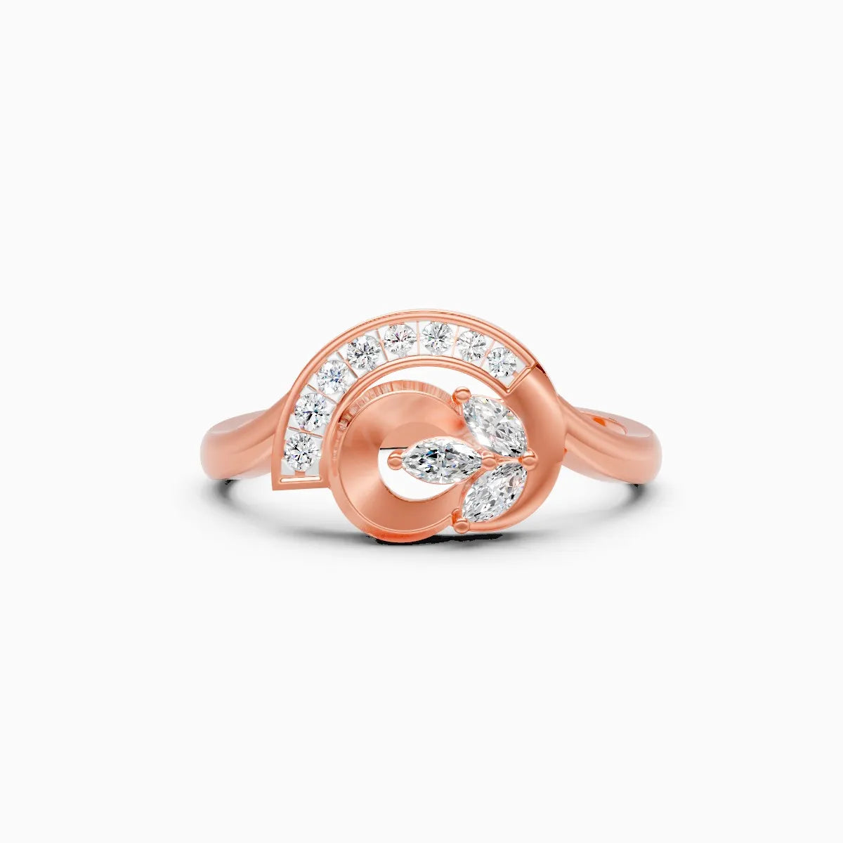 Casual Glam Leaf Diamond Ring