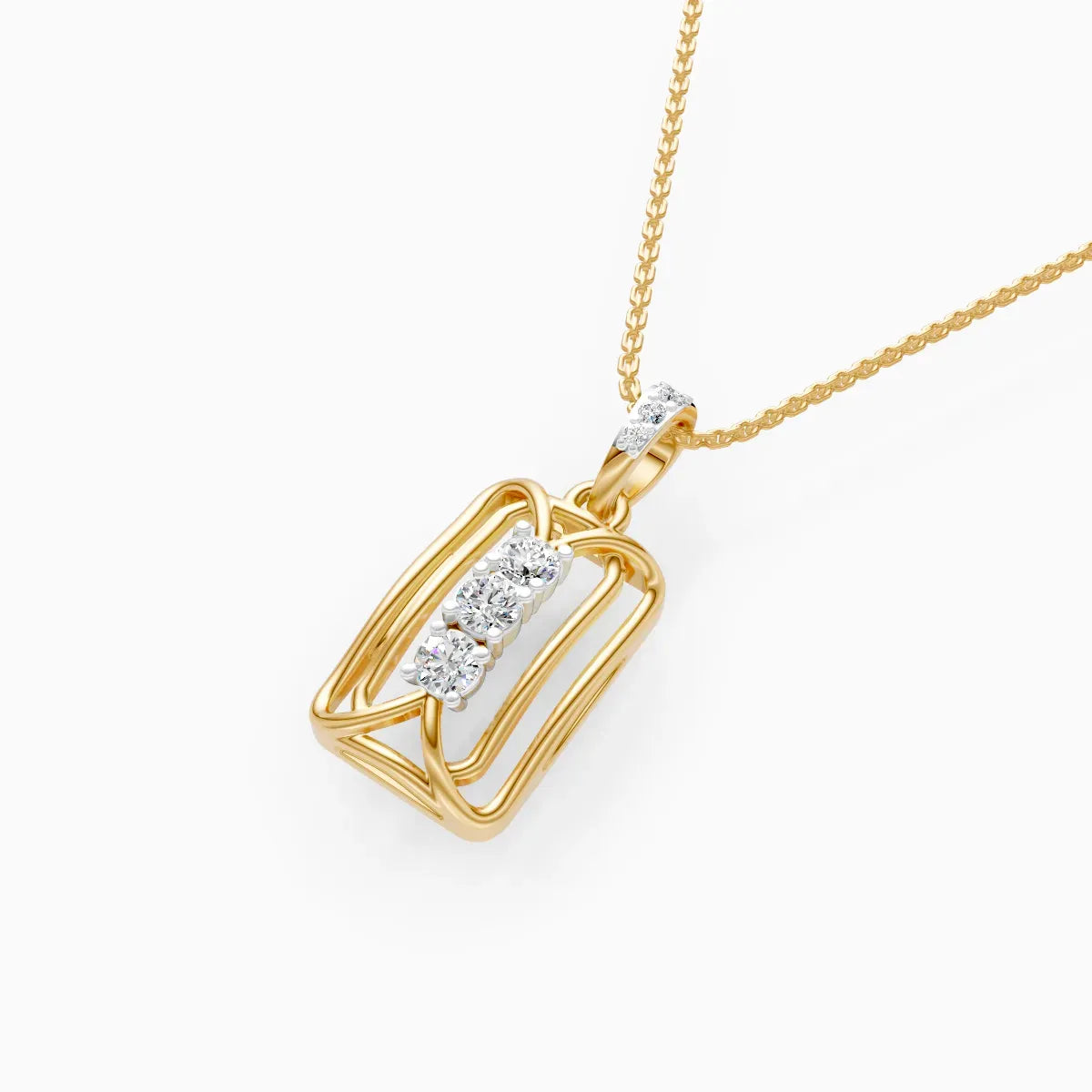 Geometric Diamond Bar Pendant