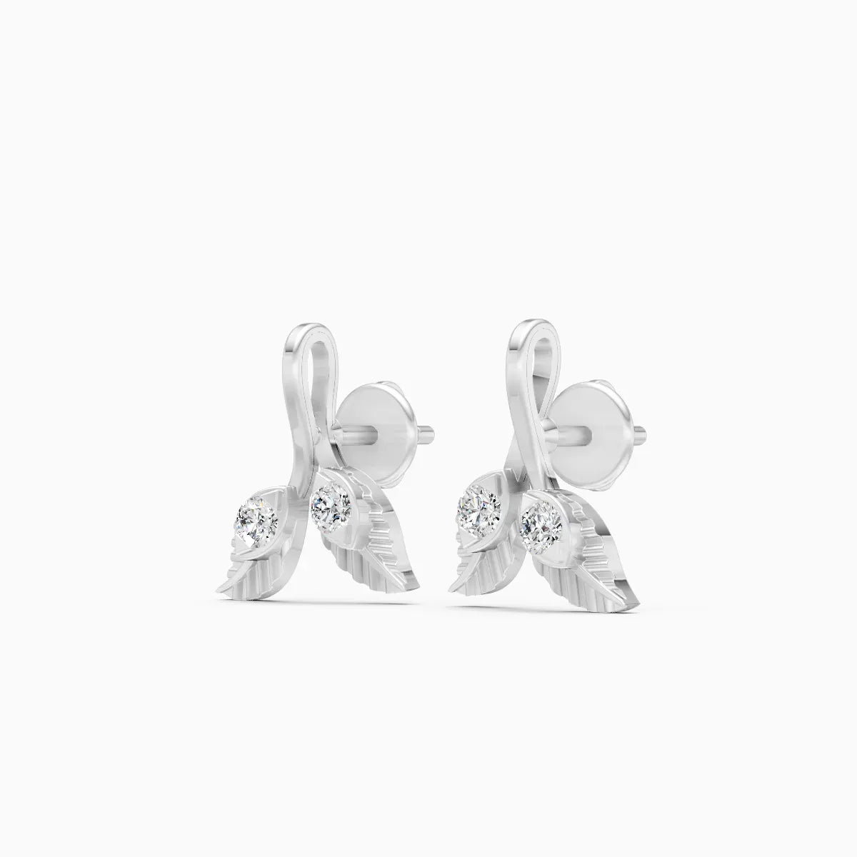 Leaf Duo Diamond Studs