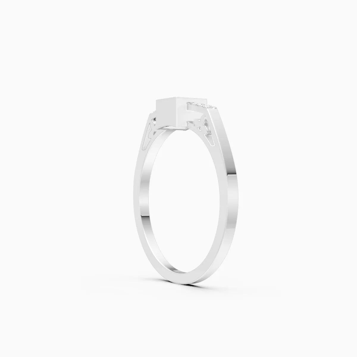 Minimalist Box-Frame Diamond Ring
