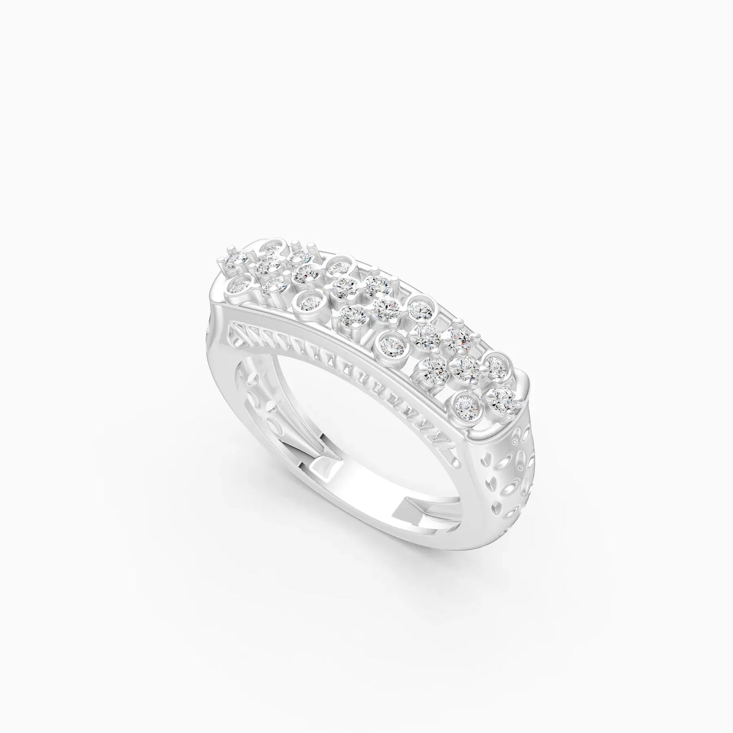 14K Gold Round Cut Diamond Engagement Ring