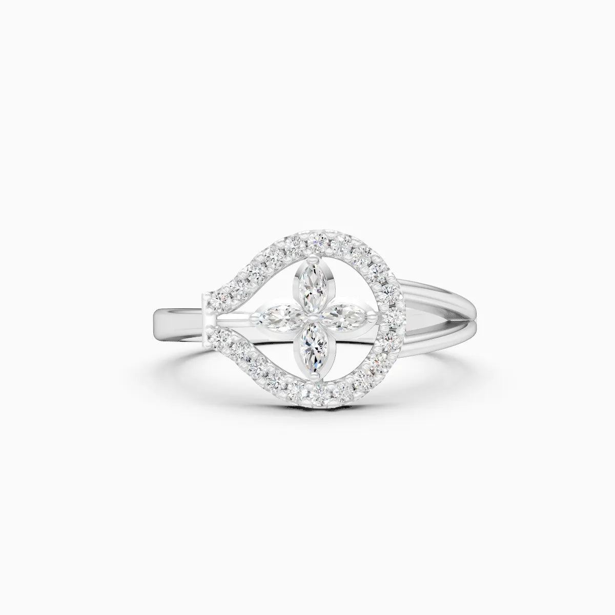 Marquise Bloom Teardrop Diamond Ring
