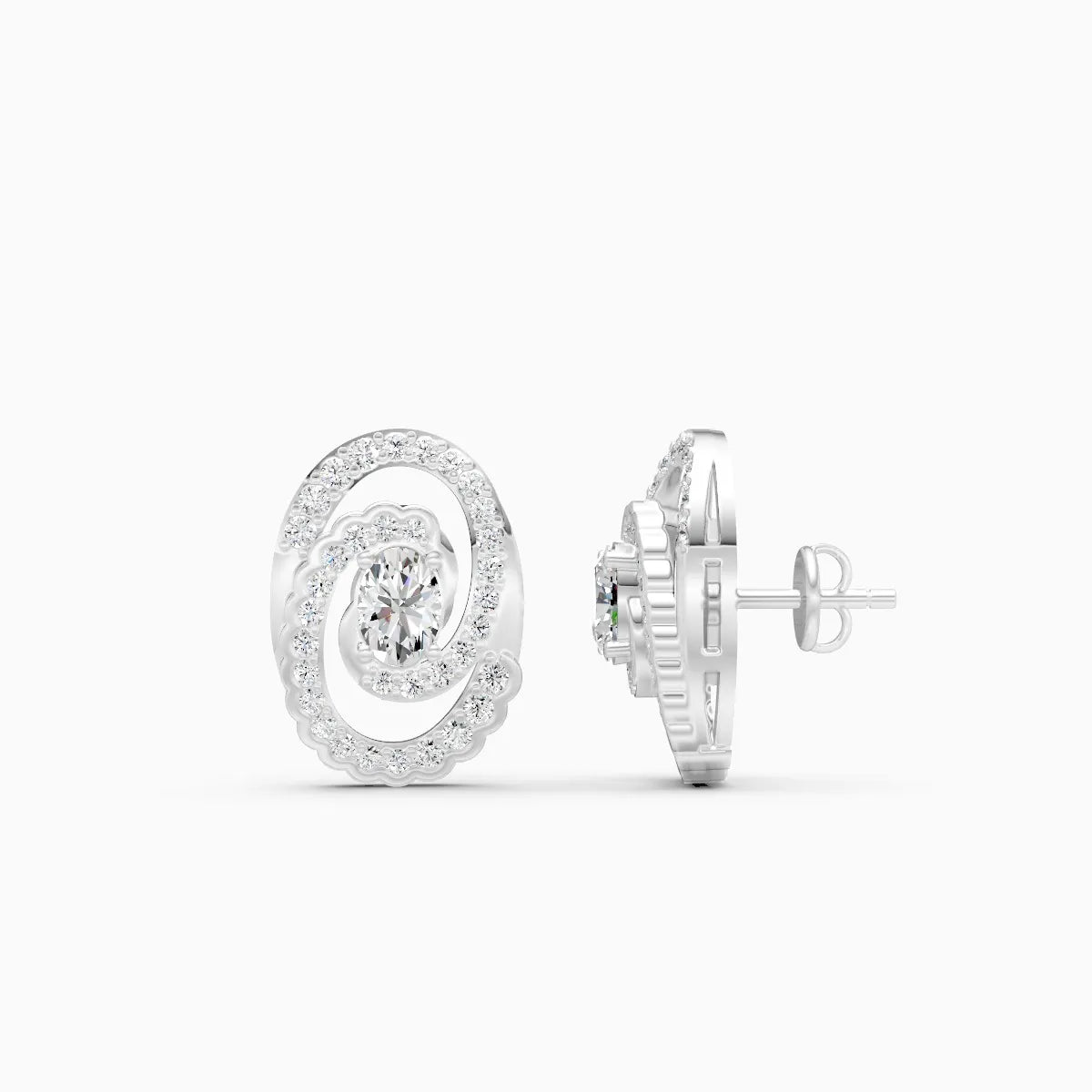 HaloTwirl Lab-Grown Diamond Earrings