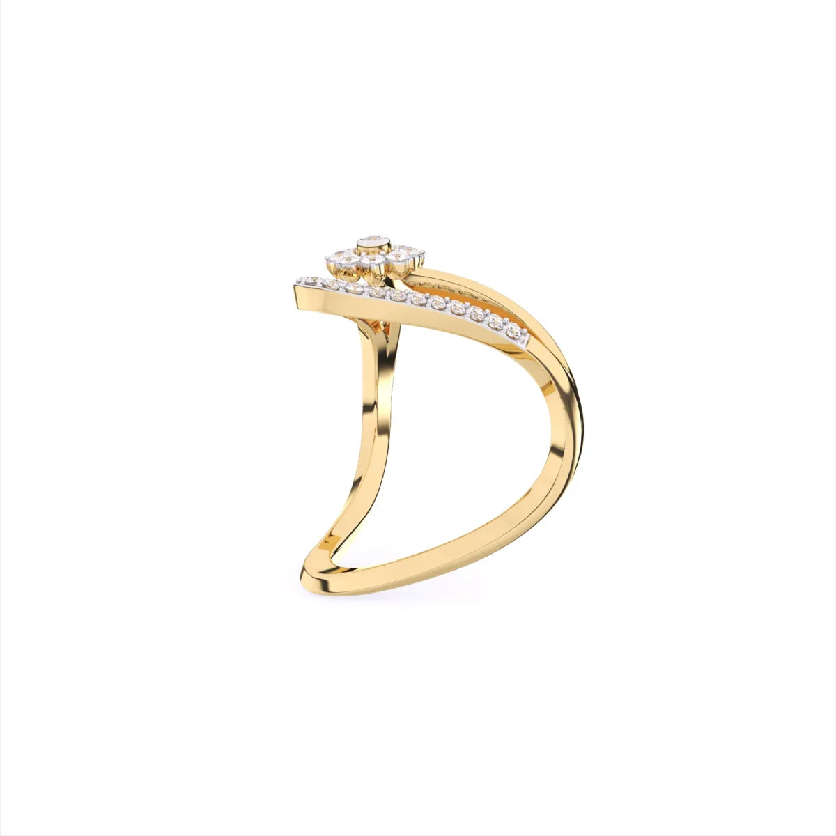 V Shape Lab Grown Diamond Engagement Ring