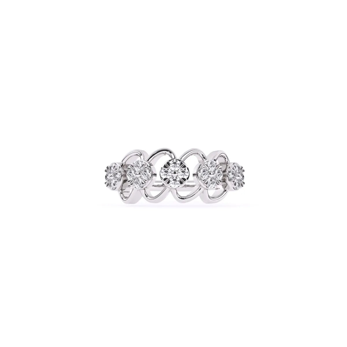Round lab Grown Diamond link Chain Fashion Band