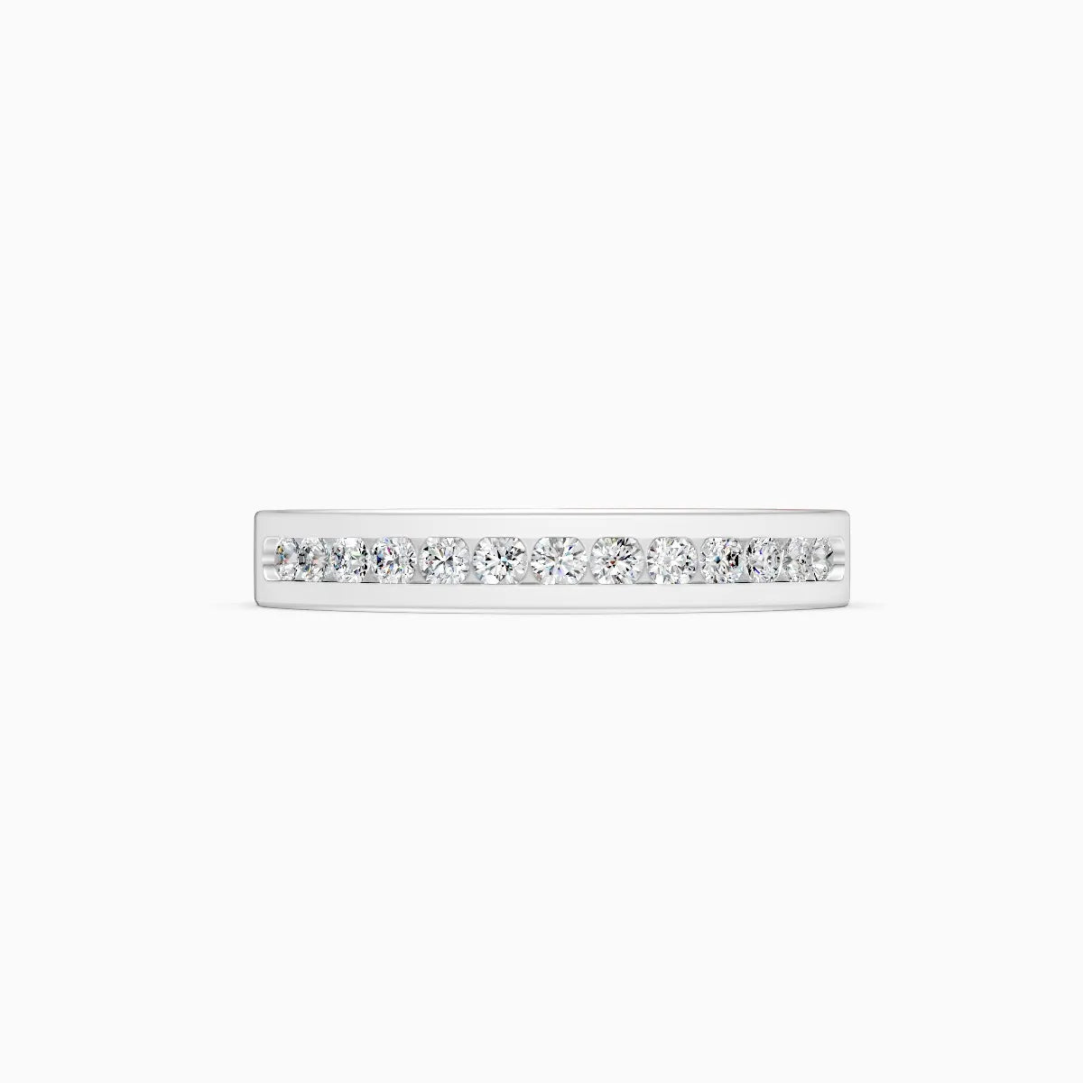 Rhodium Shine Edge Diamond Band