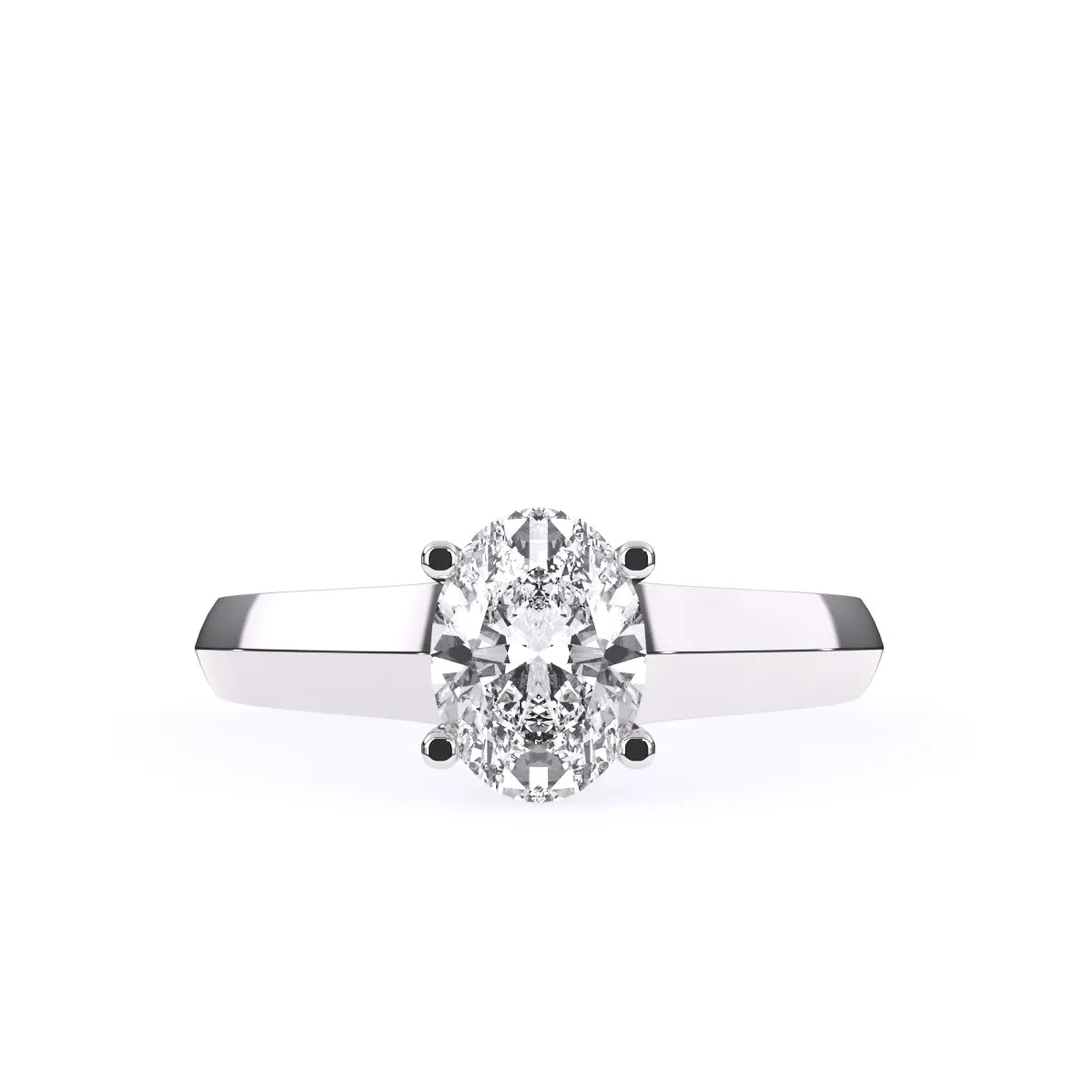 Tiny Oval Cut Solitaire Lab Grown Diamond Ring