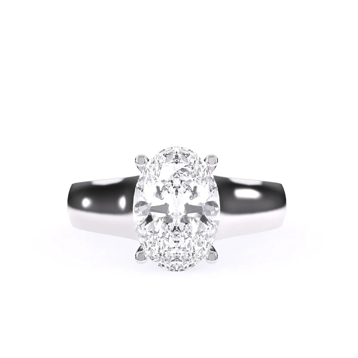Classic Lab Grown Oval Cut Solitaire Ring