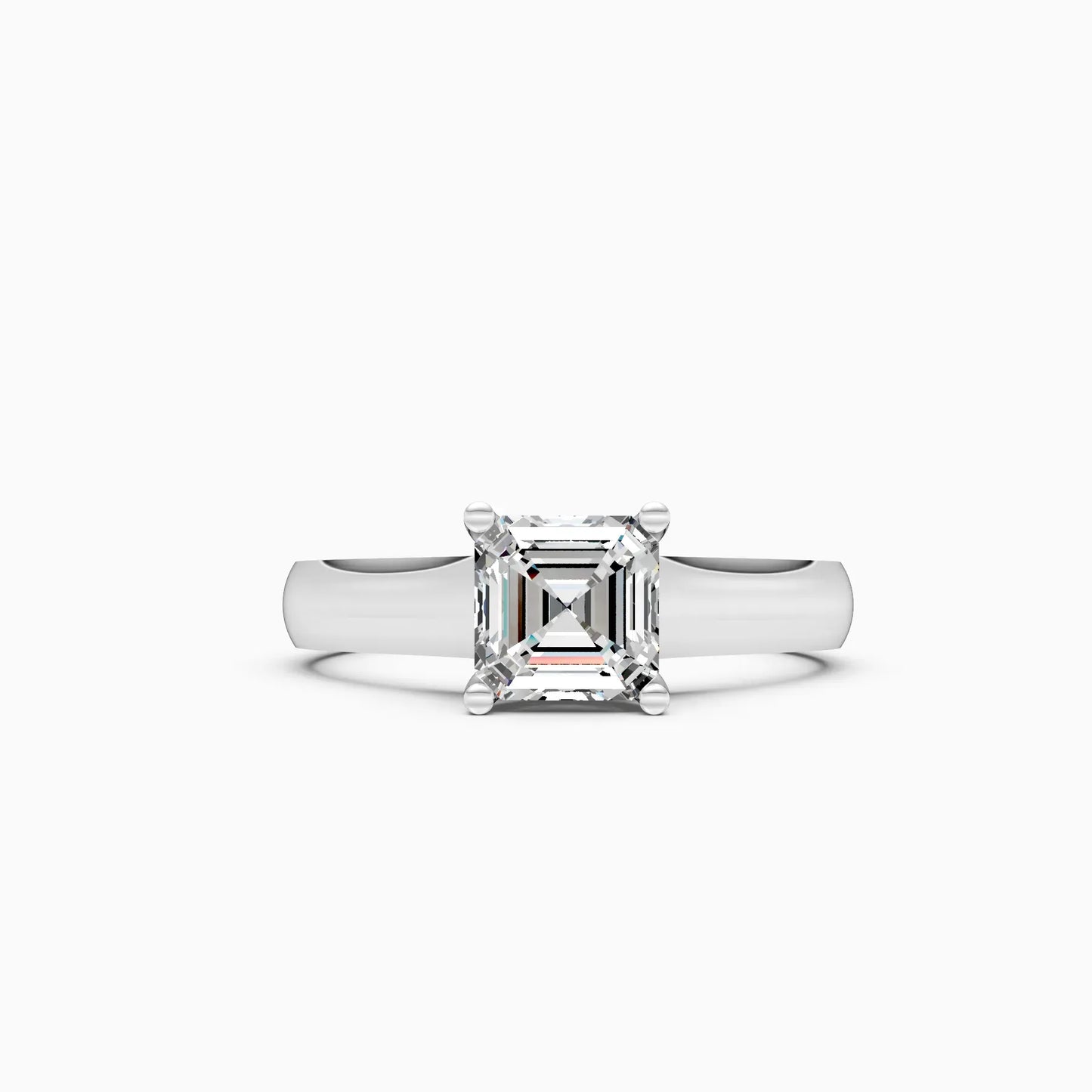Asscher cut Lab Grown diamond Solitaire Ring