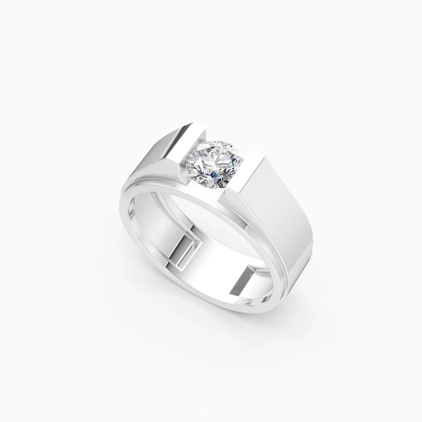 Round Cut Lab Grown Diamond Men's Band Ring
