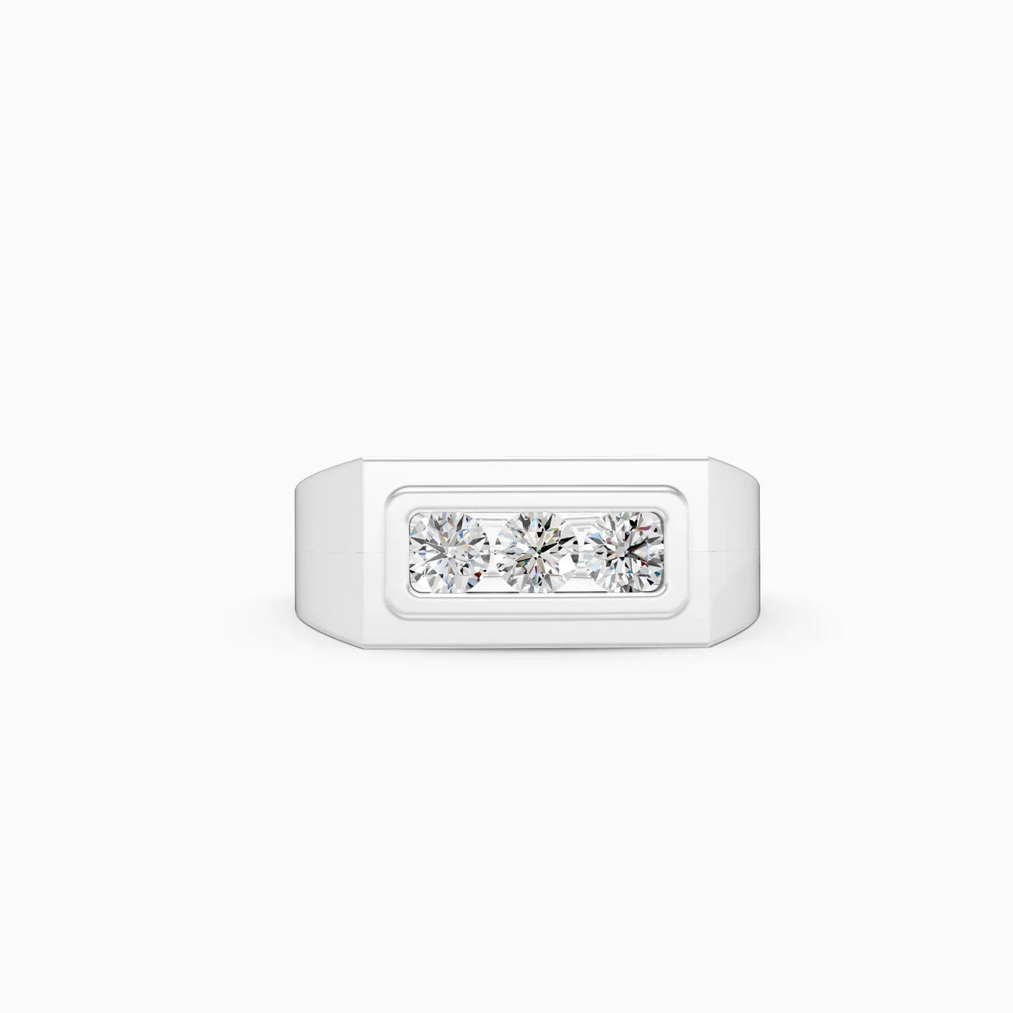 Formal Three Diamond Men's Ring