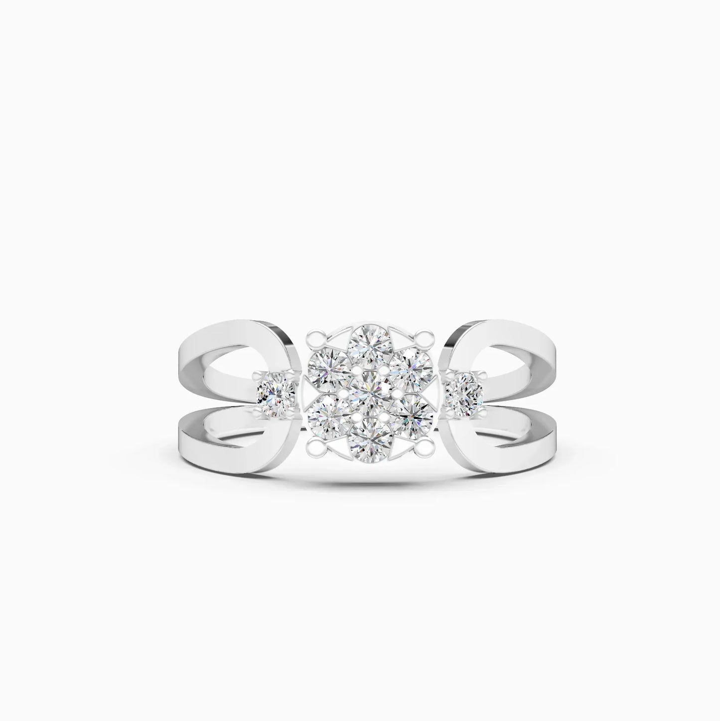 Lavish Floral Diamond Ring in Rose Gold