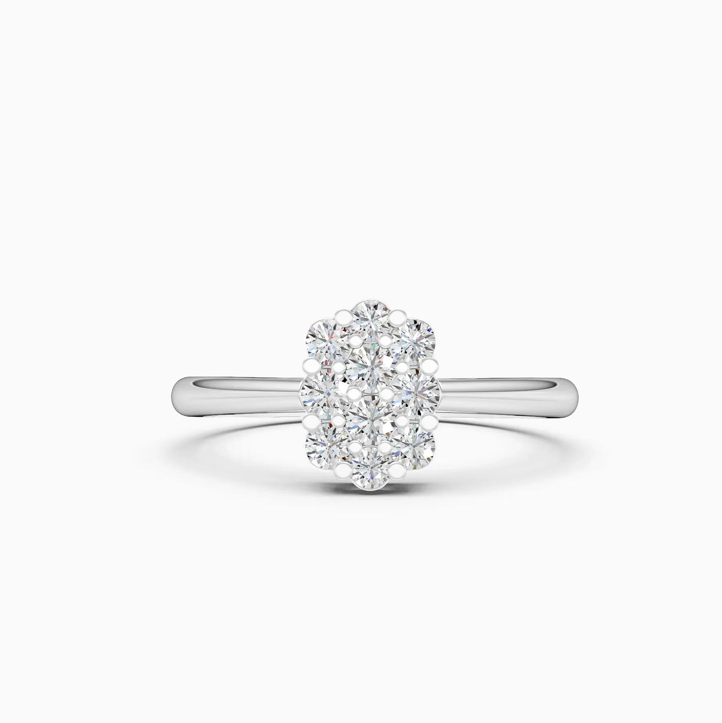 Lab Grown Diamond Cluster Oval Shaped Ring
