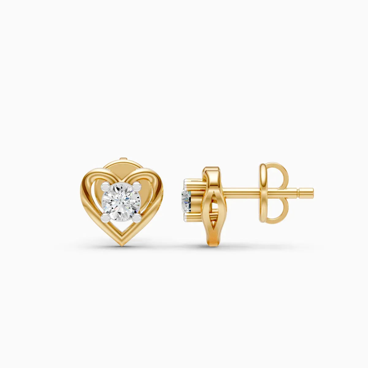 Heart Solitaire Studs