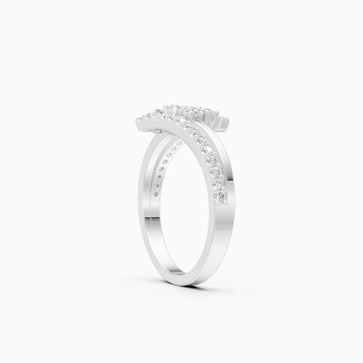 Trendy Bounce Diamond Linear Band Ring