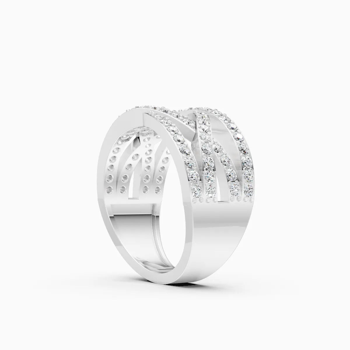 Criss-cross statement Diamond Ring