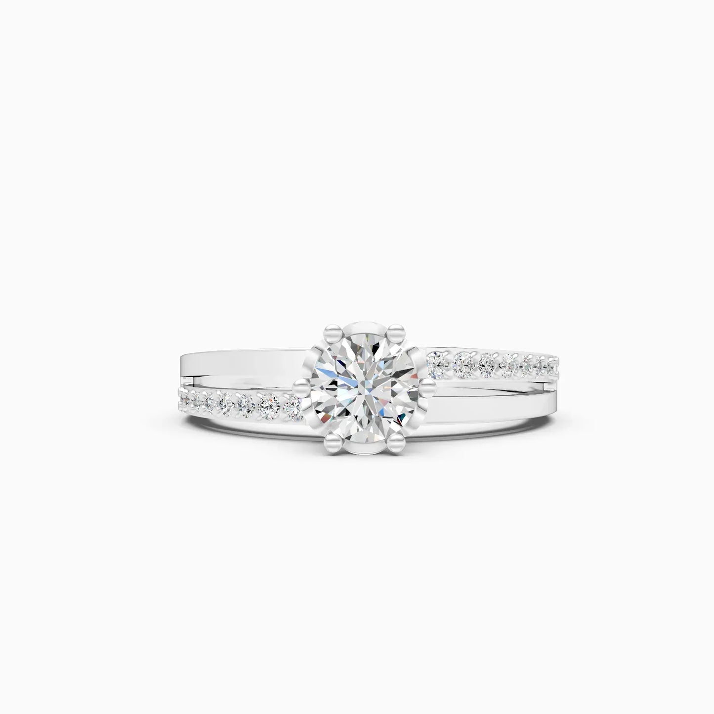 Solitaire With Accents Diamond Gold Ring