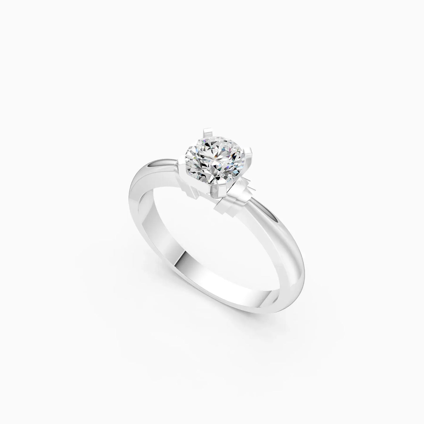 Solitaire Round Diamond Two Tone Ring