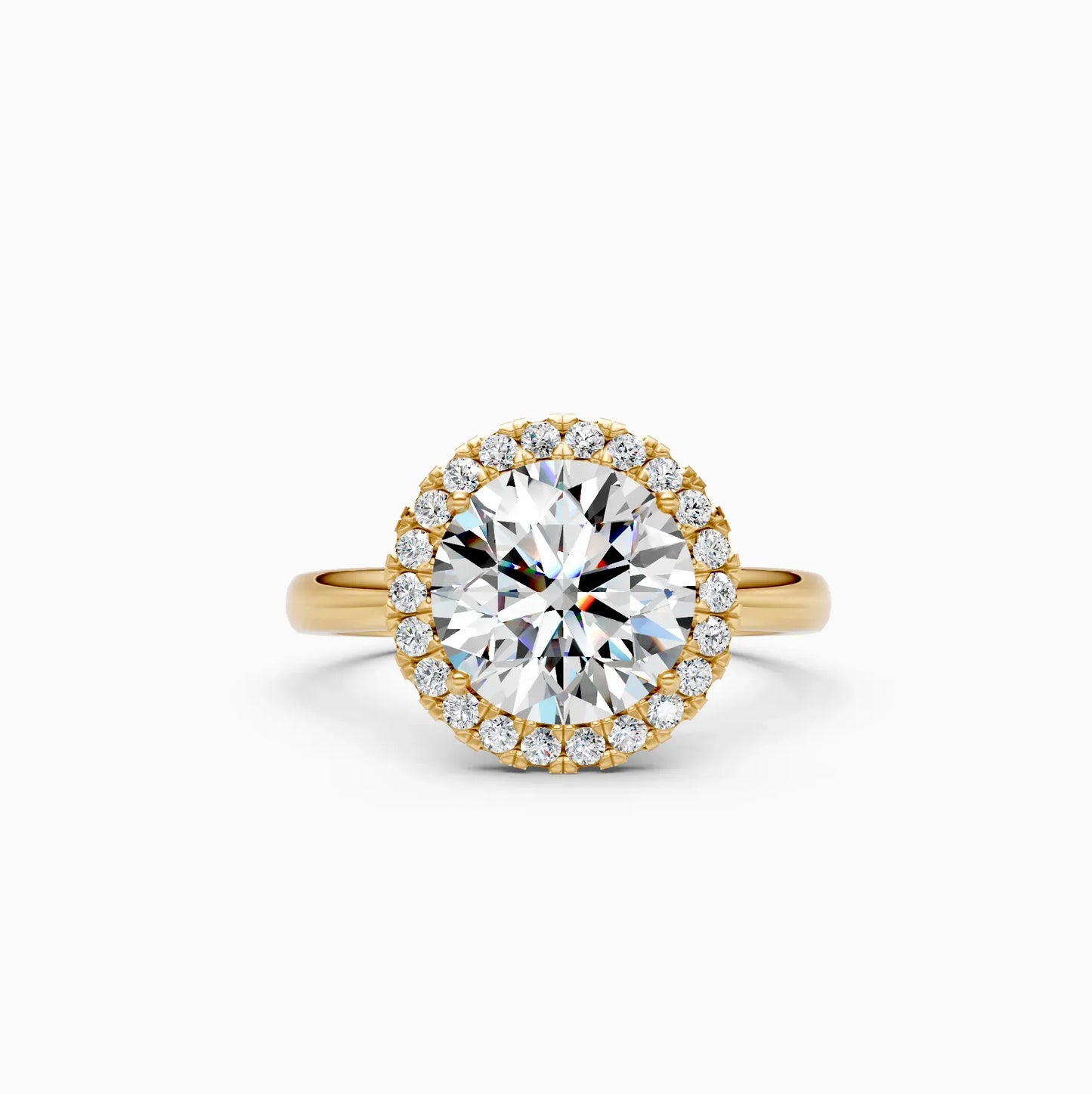 Round Halo Solitaire Lab Grown Diamond Ring