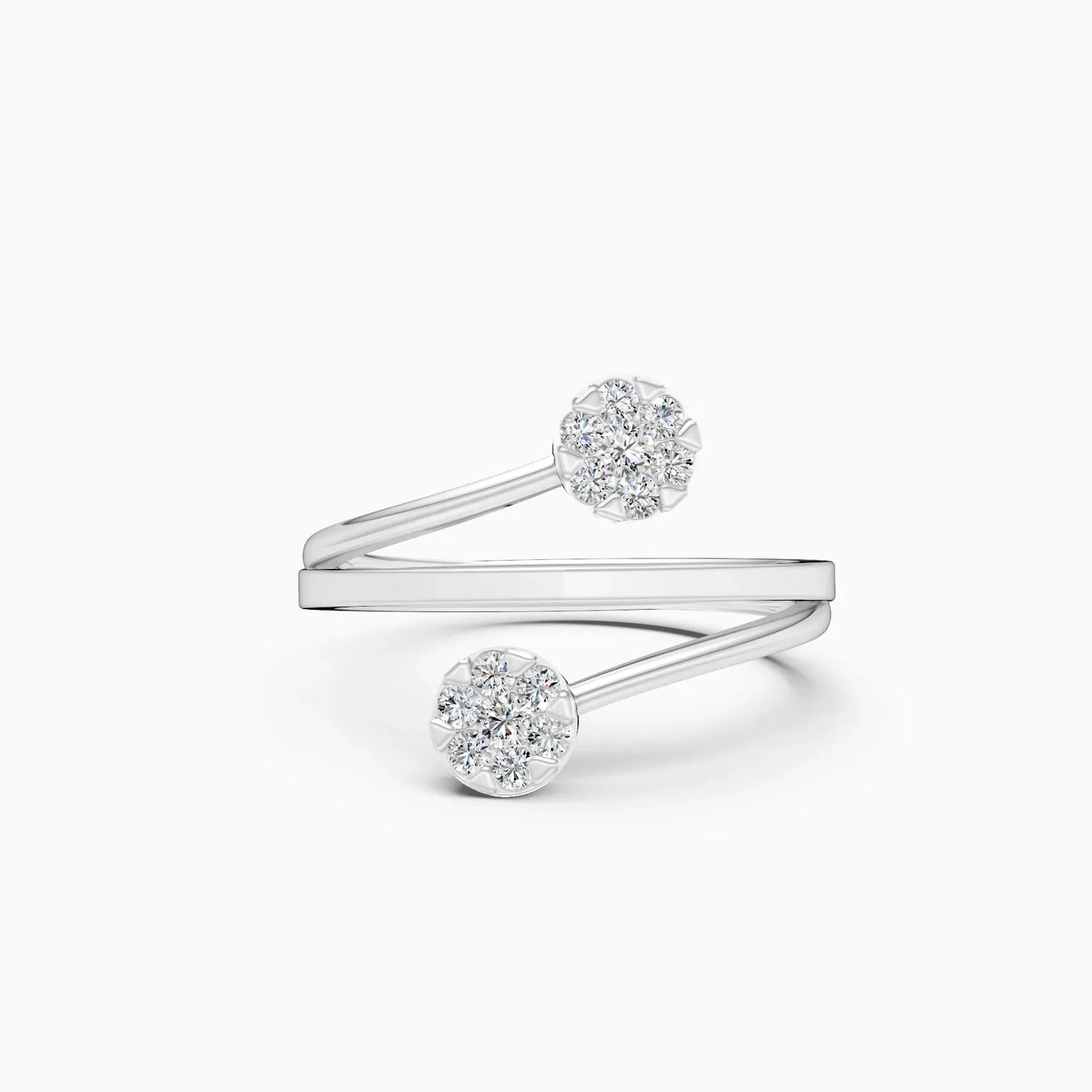 Latest Diamond Cluster By Pass Setting Ring