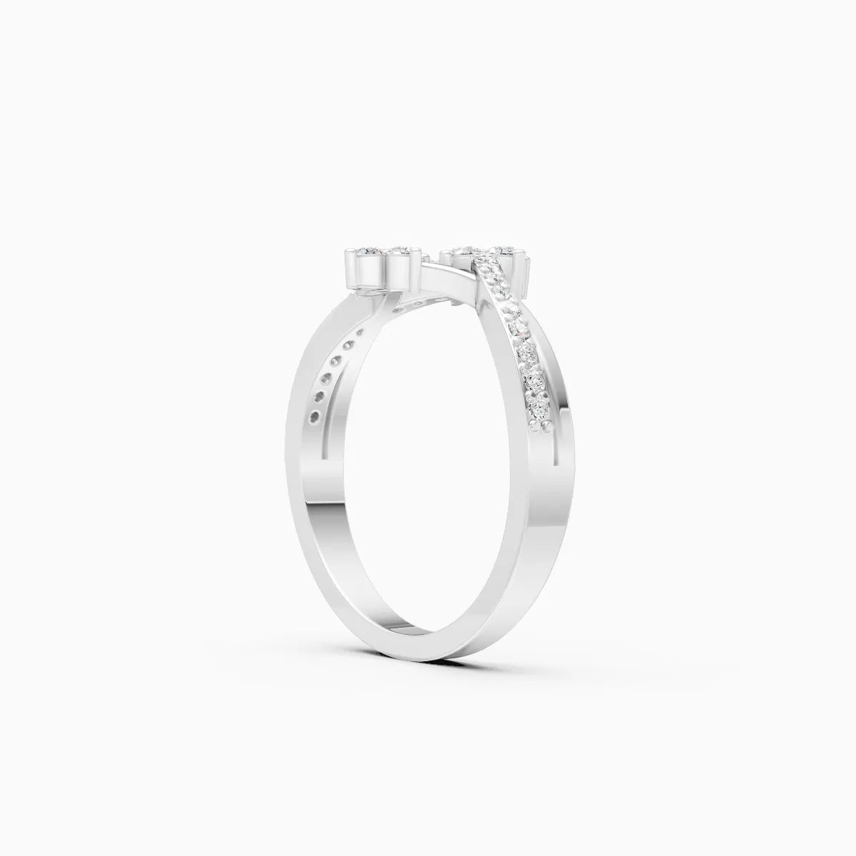 Wave Style Round Shape Lab Diamond Ring