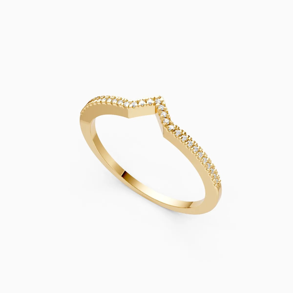 Fancy V Shape Diamond Wedding Band