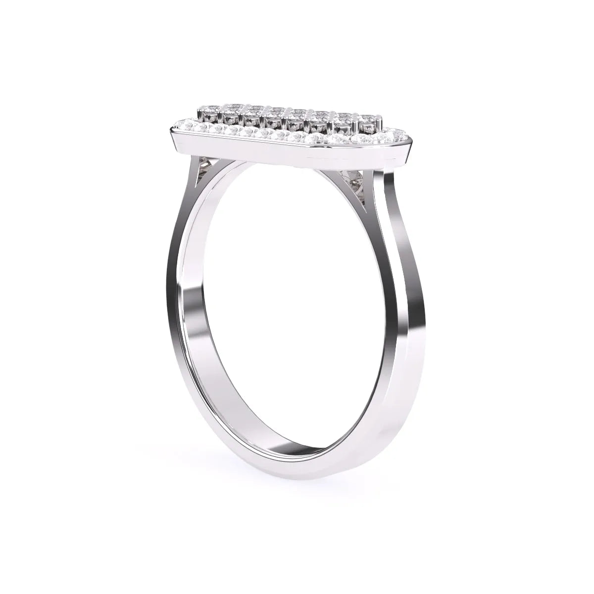Luxurious Horizontal Lab Grown Diamond Ring Gift For Her