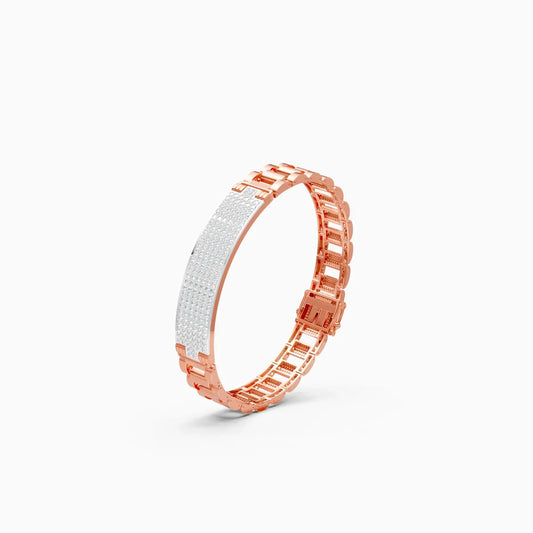 Round Men Lab Grown Diamond Bracelet