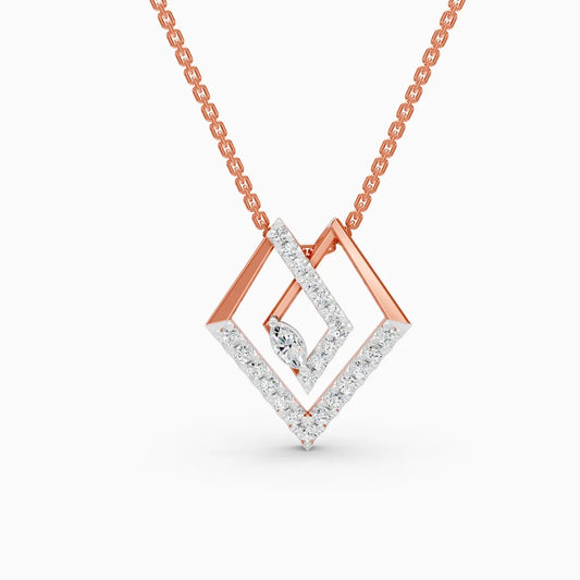 Graceful Tringle Shape Diamond Necklace